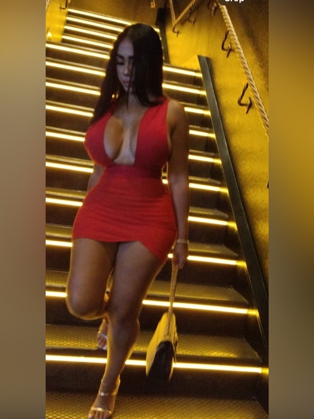 Red Deep Plunge Bodycon Mini Dress